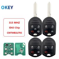 Okey กุญแจรถยนต์รีโมท3/4/5ปุ่ม315Mhz 4D63สำหรับ Ford Edge Escape สำรวจสำรวจ Flex Fusion Mustan Taurus CWTWB1U793