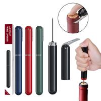 ki【Hot】Air Pump Wine Opener With Foil Cutter Pen Safety Portable Pin Cork Remover Pneumatic Bottle Opener Cork Kitchen Bar Accessories