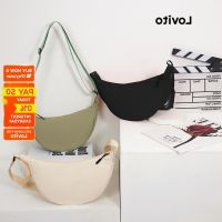 COD DSFGERERERER Lovito Casual Plain Minimalist Hobo Half Moon Shoulder Tote Bag L41BA16 (White/Green/Black)