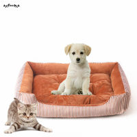 SUC Pet House Dog Cat Stripe Bed With Mat Warm Kennel Cushion Easy To Clean