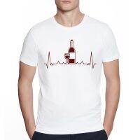 Summer Streetwear O-Neck Casual Tops Wine Glass Wine Heartbeat For Wine Print T-Shirt New High Quality Men Tee Shirt