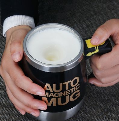 【High-end cups】 Usb ชาร์จถ้วยผสมอัตโนมัติสแตนเลสไฟฟ้าแรงแม่เหล็กหมุนถ้วยกาแฟแก้วของขวัญ Magnetizing Cup
