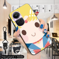 เคส PMP สำหรับ OPPO Reno10 5G 10 Pro 5G (แหวนใส่นิ้ว + เชือกเส้นเล็ก) กันกระแทกเคสตัวการ์ตูน KiKi,เกมมาริโอ้มูนอาราเล่หนัง TPU นิ่มเคสโทรศัพท์โทรศัพท์ซิลิโคน