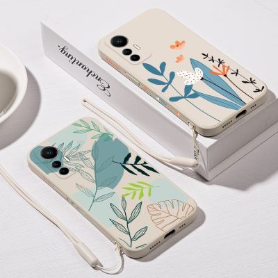 Flower Leaf Phone Case For Xiaomi 12 lite 5G 12T 11T Pro 13 ultra Mi 11 lite 5g ne 12X 12 pro 13 Pro Silicone Cover Case lanyard