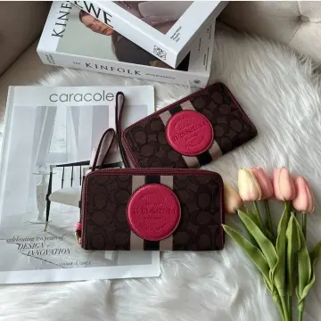 Pink coach coin online purse