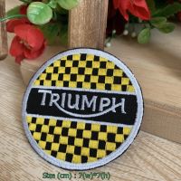 Triumph มอเตอร์ไซค์ ตัวรีดติดเสื้อ อาร์มรีด อาร์มปัก ตกแต่งเสื้อผ้า หมวก กระเป๋า แจ๊คเก็ตยีนส์ Racing Embroidered Iron on Patch