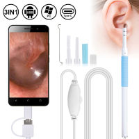 3 in 1 Visual Ear Cleaner Kit Earpick Endoscope 5.5mm Lens Otoscope Earwax Cleaning Spoon Remover for Smartphone PC VECT-02