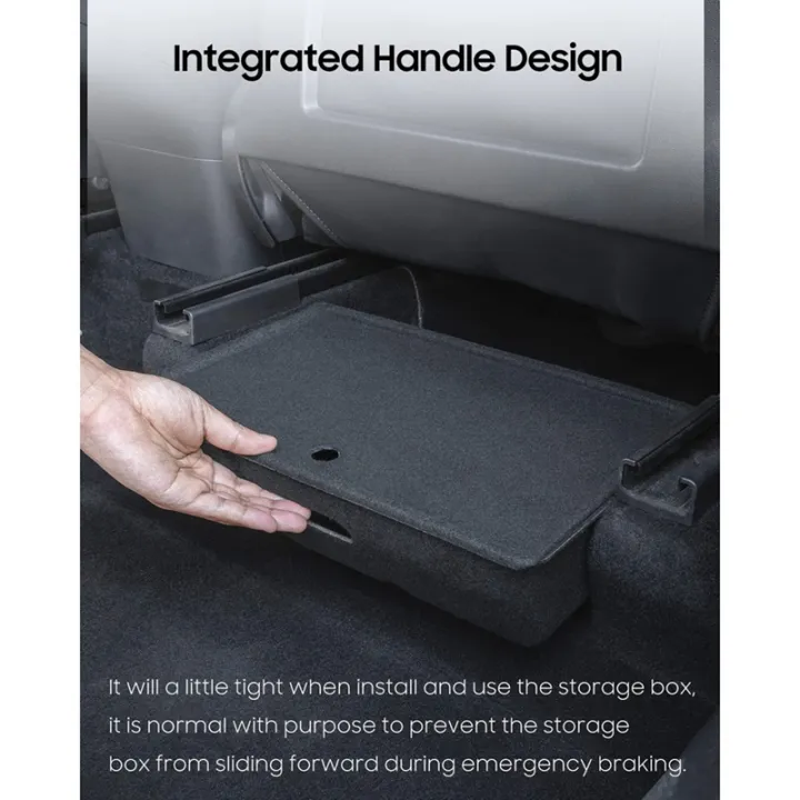 under-seat-storage-organizer-flocked-felt-tray-hidden-storage-box-with-cover-trash-can-for-tesla-model-y-2020-2021-2022