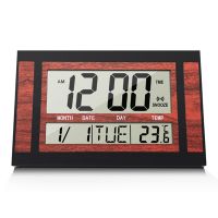 Digital Wall Clock LCD Number Time Temperature Calendar Alarm Table Desk Clock Modern Design Office Home