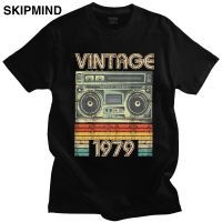 Vintage Born In 1979 Radio T Shirt Men Short Sleeved Cotton Tee Top Streetwear Retro 41 Years Old Tshirt Birthday Gift T-shirt XS-6XL