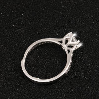 s925 แหวนเงินแท้ Moissanite กระเป๋าสี่เหลี่ยมหกกรงเล็บแหวนหญิงแหวนเพชร Moissanite สด hot