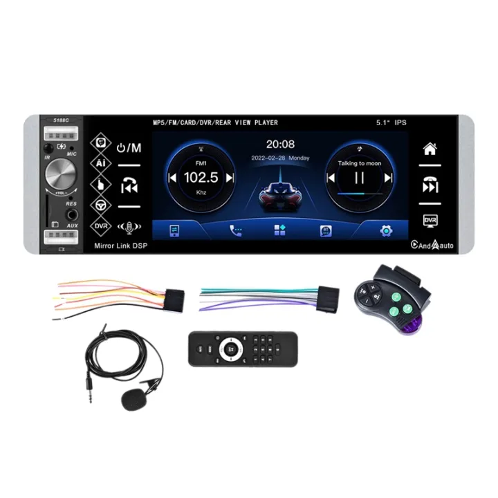 Ready Stock&COD】1 Din Autoradio Bluetooth 5.1 inch Car Radio Stereo IPS Touch Screen with Wireless Carplay Android Auto | Lazada.co.th