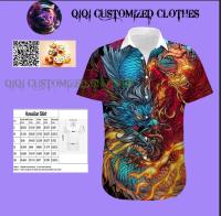 Interested Brocade Fish and Dragon Gate Asian Mythology 2023 Summer and Autumn Hawaiian Shirt High Quality, Unisex, Size S-3XL