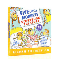 Five little monkeys five stories collection of young childrens English Enlightenment picture book Liao Caixing book list jumping on the bed hardcover story book