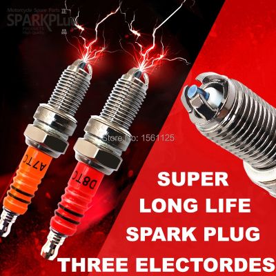 【YF】 2PCS SUPER 3pcs electrodes Motor Racing A7TJC Spark Plug For GY6 CR7HIX CR7HSA C7HSA A7RTC A7TC UF22 CR6HSA C5HSA C6HSA SUZUKI