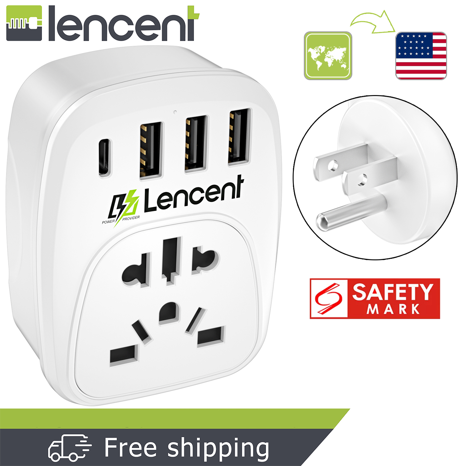 European Travel Plug Adapter International Power Adaptor 3 in 1 EU Plug Adapter Charger AC American Outlets and Dual USB Ports Conversion Plug for US to Most of Europe Italy Spain 