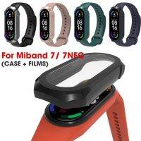 2-IN-1 Full Cover Case Tempered Glass for Xiaomi Mi Band 7 Screen Protector Films for Miband 7 NFC Watchband Frame Case Cover