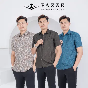 Baju batik lelaki slim sales fit