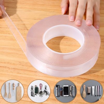 【YF】☁♝❈  5M Tape Sided Transparent Reusable Adhesive Tapes Cleanable Supplies