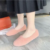 Candy Color Pink Green Fur Flats Women Fashion Fall Winter Furry Loafers Casual Basic Slip On Ballet Shoes Classics Moccasins