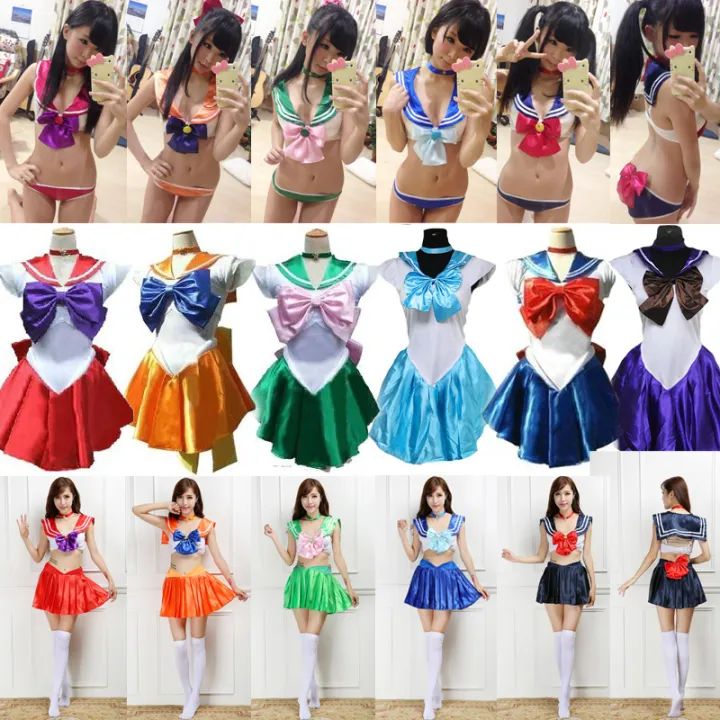 Girls Summer Clothes Set – Sailor Moon Cosplay Top & Skirt 2T-12Y