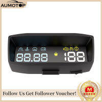 AUMOTOP เครื่องฉายไฟหน้ารถยนต์,มิเตอร์จับเวลารถวัดความเร็วรถแสดงความเร็วรถจอดิจิตอลไมล์มีอุณหภูมิน้ำทั้งหมด