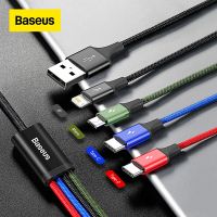 (SHANG LONG)Baseus 3 In 1ไมโคร3A สาย USB,สำหรับ iPhone 11 Pro XR XS Max 7 S20 Samsung Xiaomi ชาร์จ4 1