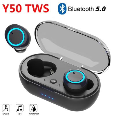 Y50 TWS หูฟังไร้สายหูฟังกีฬา5.0 Headset Gaming Bluetooth หูฟังเอียบัดไร้สายไมโครโฟนสำหรับ PK Y30 F1