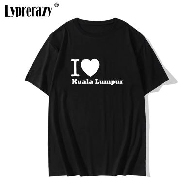 Lyprerazy Mens T Shirt I Love Kuala Lumpur Printed Funny Loose T-Shirt European/US Size S-2XL