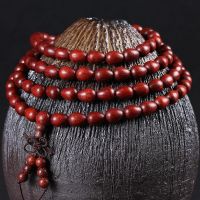 № Zhishan Craft Zambia Blood Sandalwood Water Drop Bead Bracelet Buddha Beads Beads 108 Mens and Womens Fashion