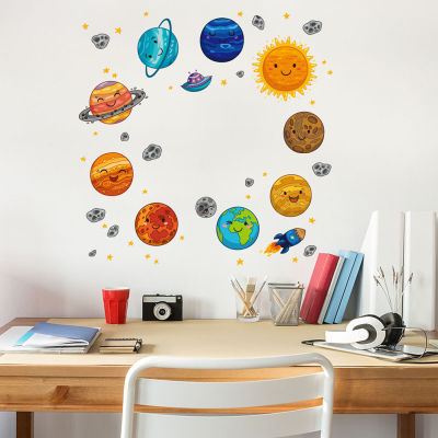 5 Sheet Solar System Wall Sticker Outer Space Planet Kids Room Bedroom Decor New