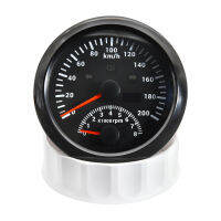 กันน้ำ85มม. GPS Speedometer 0-200 Kmh พร้อม Tachometer 0-8000RPM Speed Meter สำหรับ Marine เรือรถบรรทุก9-32V Red Backlight