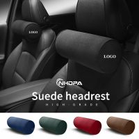 Suede Car Headrest Seat Neck Pillow Waist Support For Cayenne Panamera Boxster Macan Cayman 911 For-Porsche Interior accessories Seat Cushions