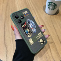 เคสโทรศัพท์พร้อมสำหรับ Realme C53 Realme Narzo N53สร้างสรรค์อวกาศแห่งชาตินักบินอวกาศมีน้ำค้างแข็งโปร่งใสเคสใส่โทรศัพท์คลุมทั้งหมดกล้องเคสปกป้อง