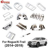 For Nissan Rogue X-Trail T32 2014 2015 2016 2017 2018 Chrome Side Mirror Light Switch Air Vent Cover Trim Decoration Car Styling