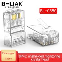 B-LIAKrj45 8p4c Monitoring Network Connector RJ-45 cat5e Network Cable Connector Crimp Crystal Head Ethernet Modular Plug Cables