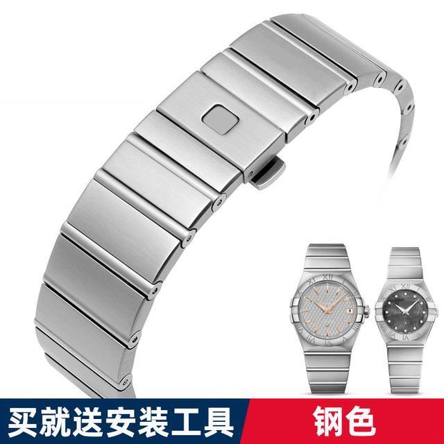 สายสแตนเลสสำหรับสายนาฬิกา-omega-constellation-double-e-series-สายนาฬิกาผู้ชายนาฬิกาผู้หญิง-17-มม-23-มม-25-มม