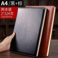 A4 notebook thickened notepad business black leather large office stationery work meeting record book personality