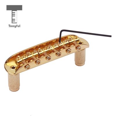 Tooyful Guitar Bridge W/ Thimbles Allen Wrench for Jazzmaster Jaguar Mustang Gold