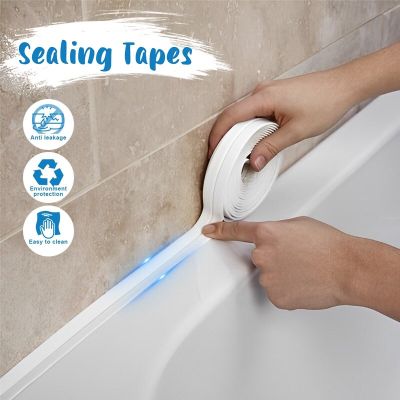 PVC Waterproof Sealing Tape Bathroom Bath Caulk Sticker Self Adhesive Mildew Proof Sealant Tapes Kitchen Sink Wall Corner Strips Adhesives  Tape