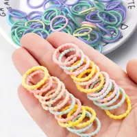 【CW】 100Pcs/Set Baby Hair Rings 2 Tie Rubber Band Small Thumb Elastic Seamless Rope Kid Accessories