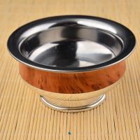 Brown Tibetan Ghee Bowl Stainless Steel Tantric Holy Water Cup 12 cm Large Size Buddhist Bowl Gift Indoor Desktop Decorative