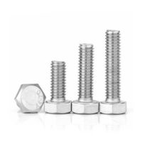 External Hex Hexagon Head Screws with Full Thread M3 M4 M5 M6 M8 304 Stainless Steel Hexagon Head Bolt DIN933