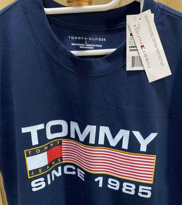 Tommy Hilfiger เสื้อยืดคอกลม ไซส์ L อก 34-36 แท้ 100% จาก Outlet
