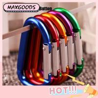 MAXG 5/10pcs Random คุณภาพสูง อลูมิเนียมหลากสี ความปลอดภัย พวงกุญแจหัวเข็มขัด ตะขอเกี่ยวเดินป่า คาราไบเนอร์อัลลอย ปุ่มปีนเขา