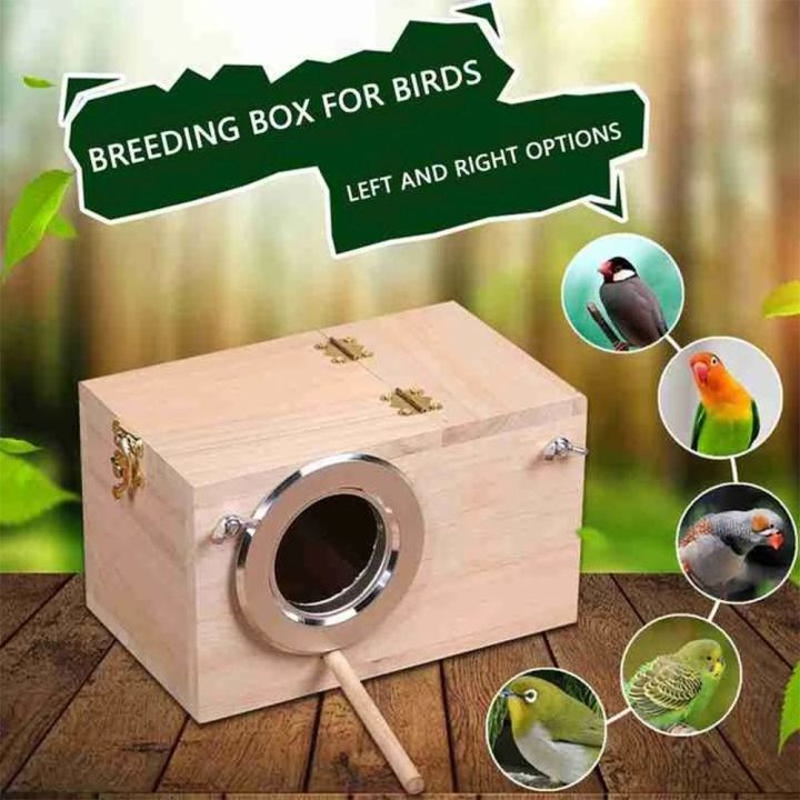 Owmxzl Wooden Budgie Nesting Parrot Cage Aviary Bird House Nesting Box Bird Cage Parakeet Nest 2708