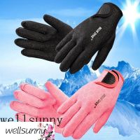 Wellsunny ถุงมือชุดดำน้ำผ้านีโอพรีน1.5มม. 1คู่ดำน้ำว่ายน้ำโต้คลื่นเรือแคนู