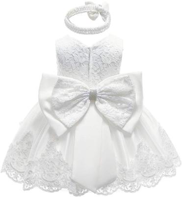 NNJXD Baby Girl White Dress Baby Girl Kids Baptism Flower Lace Embroidery Party Birthday Tutu Dress Wedding Gown Christening