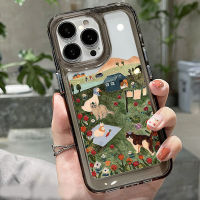 For IPhone 14 Pro Max IPhone Case Thickened TPU Soft Case Clear Case Shockproof Retro Style Oil Painting Compatible with For IPhone 11 Pro Max