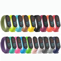 【CW】สำหรับ Xiaomi Mi Band 6 5 4 3สายรัดข้อมือซิลิโคนสร้อยข้อมืออะไหล่ Xiaomi Band 5 6 MiBand 4 3สีสายอ่อน สินค้าสปอต สินค้าสปอต A ของขวัญ กำนัล Christmas Gift